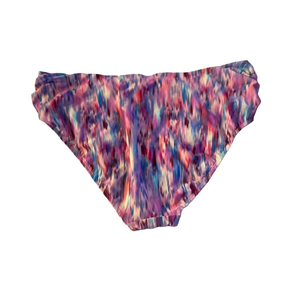 Time and Tru NWT shirred high waist bikini bottom 2x 20w-22w pink and blue